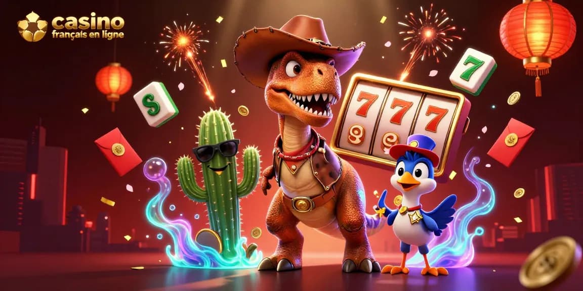 Jouez et gagnez sur un casino francais en ligne avec des éléments de jeux colorés et dynamiques.
