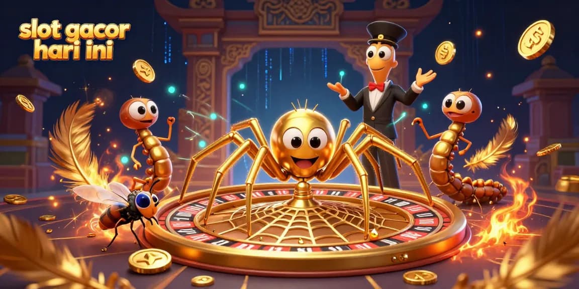Experience thrilling bets at slot gacor hari ini in a vibrant casino scene with unique characters.