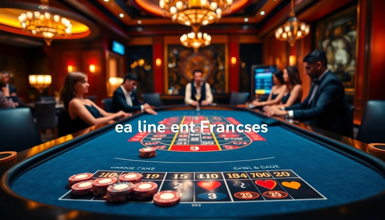 Vivez l'excitation du casino en ligne Français avec des tables vibrantes, des jetons et une interface numérique.