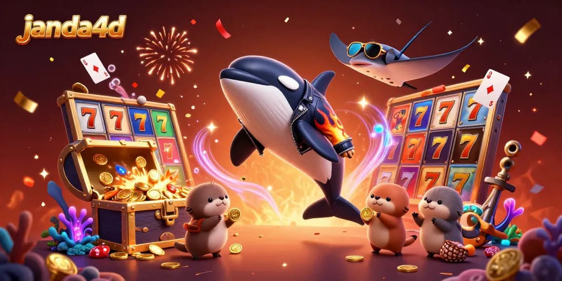 janda4d menghadirkan ilustrasi 3D yang menarik dengan ikan orca, ikan pari, dan berang-berang laut, penuh harta gembira di dunia slot