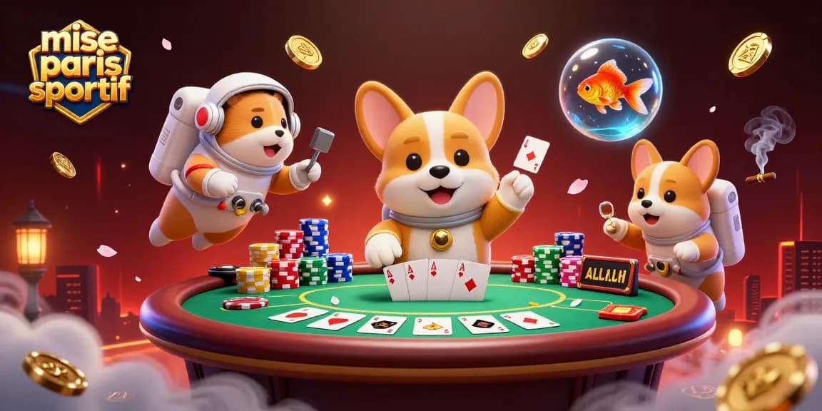 Pariez sur mise paris sportif avec cette illustration captivante d'un corgi astronaute et d'un hamster de mission.