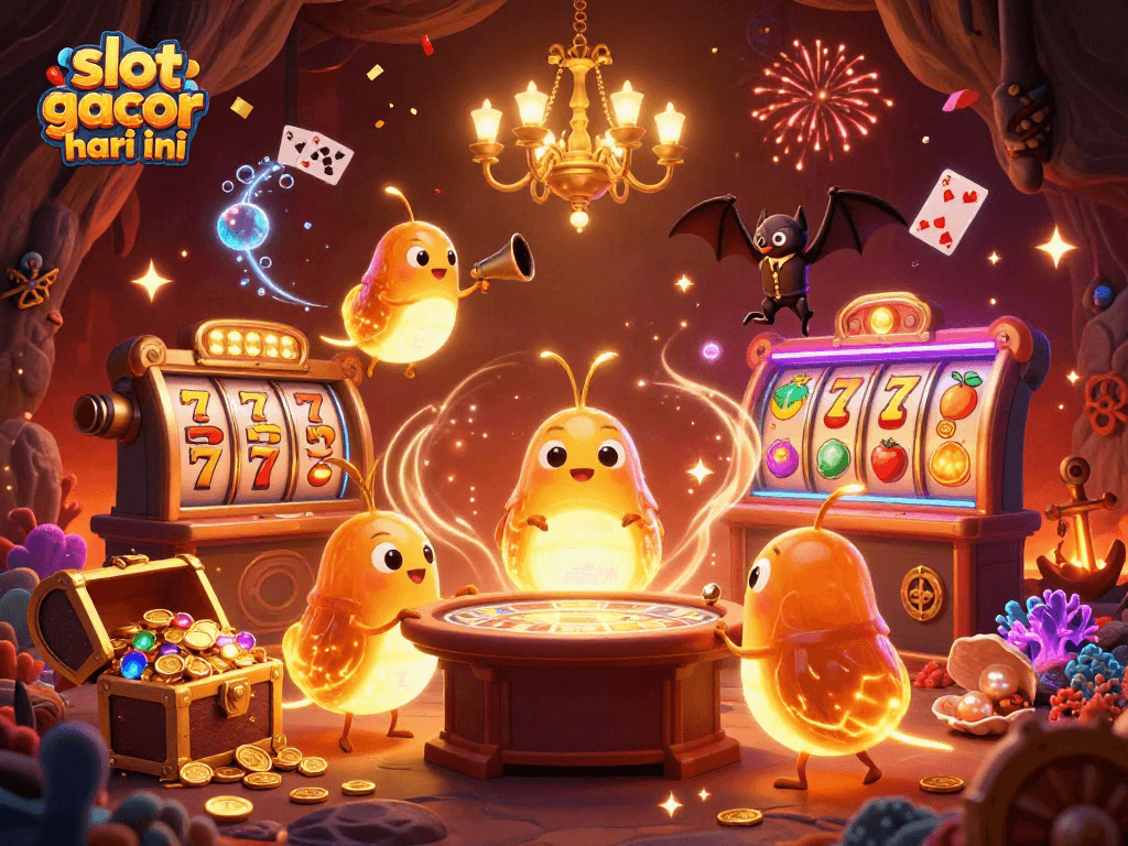 Engage with exciting slot gacor hari ini gameplay in a vibrant 3D casino scene.