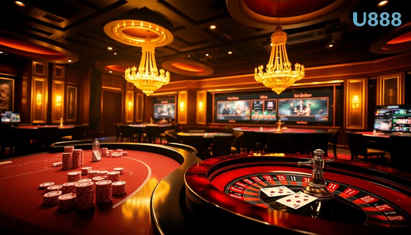 Experience the vibrant gaming atmosphere at Nhà cái U888 with exciting roulette and poker games.