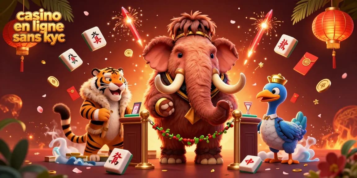 Jouez au casino en ligne sans KYC avec un mammouth bouncer vérifiant les identités des invités.