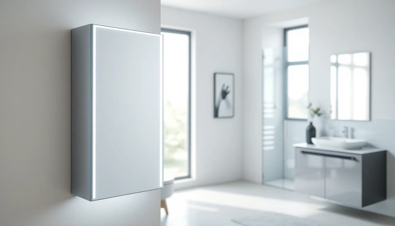 Entdecken Sie den hochwertigen spiegelschrank led mit integrierter Beleuchtung und elegantem Design.