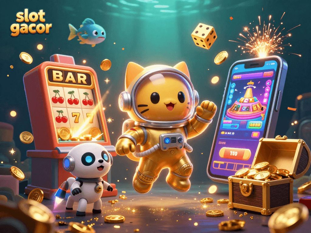 Experience thrilling slot gacor adventures with a winning jackpot explosion in a vibrant casino scene!