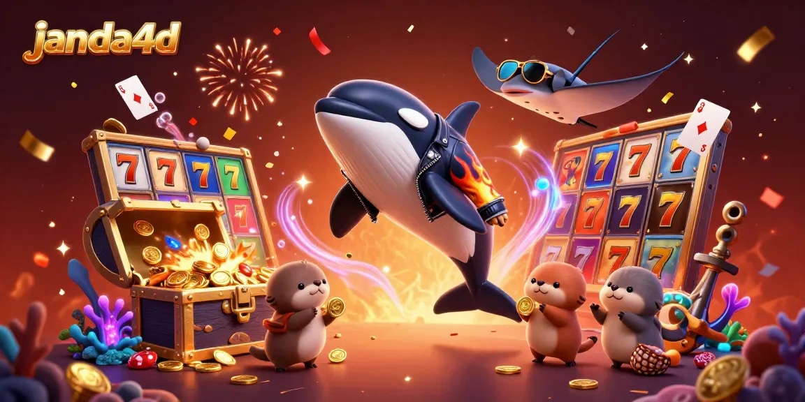 janda4d menghadirkan ilustrasi 3D yang menarik dengan ikan orca, ikan pari, dan berang-berang laut, penuh harta gembira di dunia slot