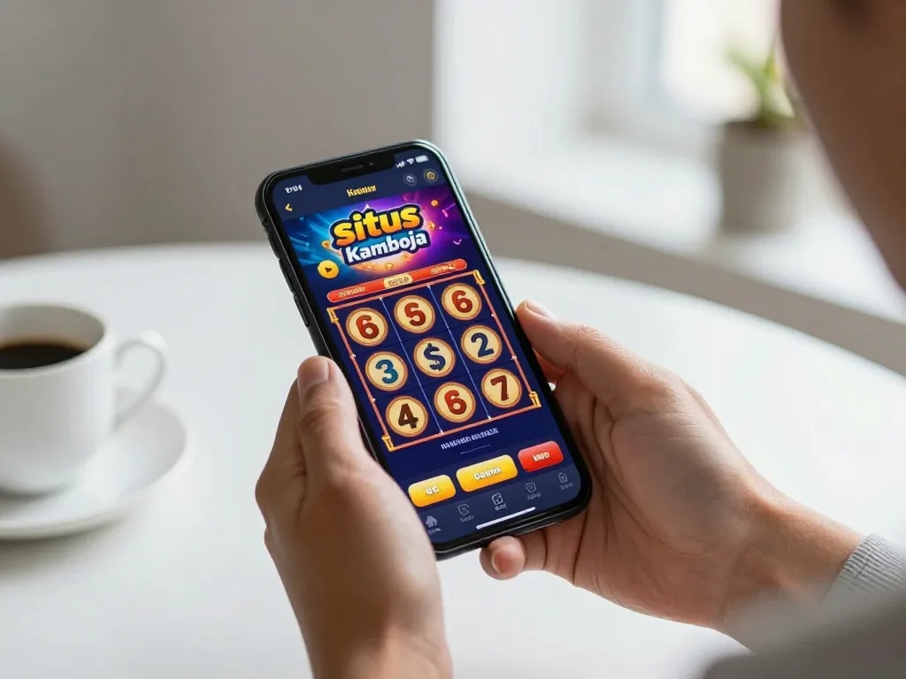 Engaging mobile gaming experience with situs slot kamboja app showing vibrant slot reels in action