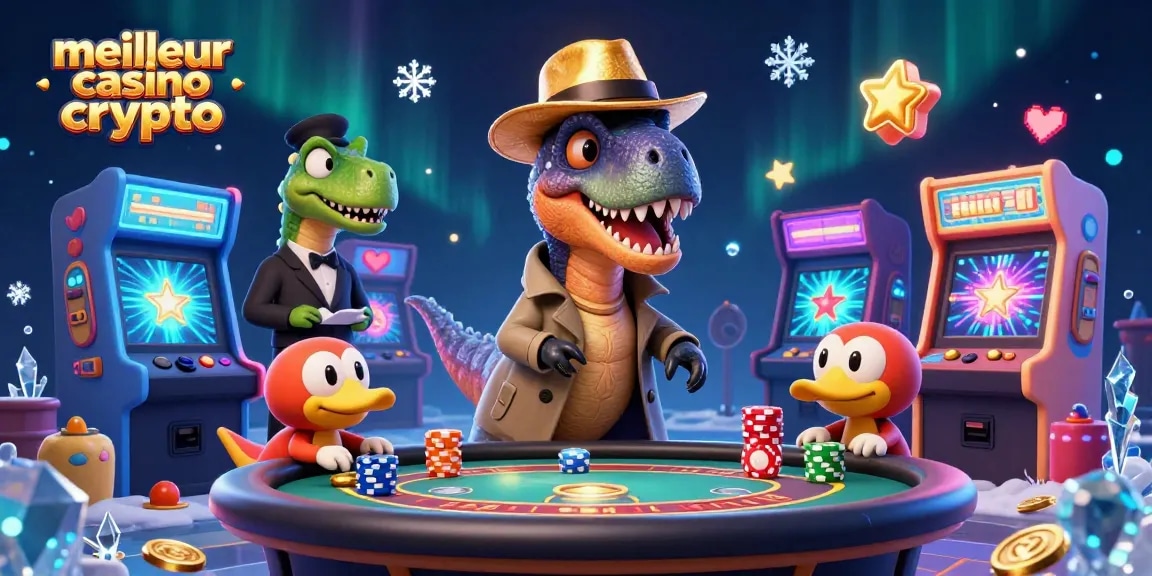 Jouez au meilleur casino crypto avec un velociraptor qui tente de gagner au blackjack tout en étant observé par un pit boss.
