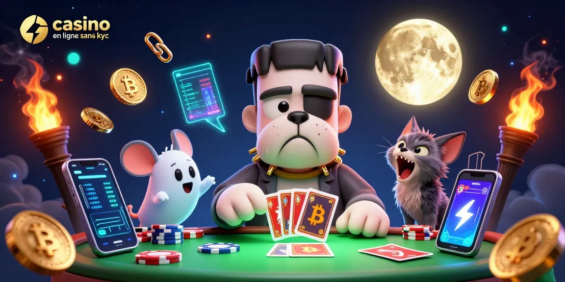 Jouez au casino en ligne sans KYC avec des personnages animés et des éléments crypto attrayants.