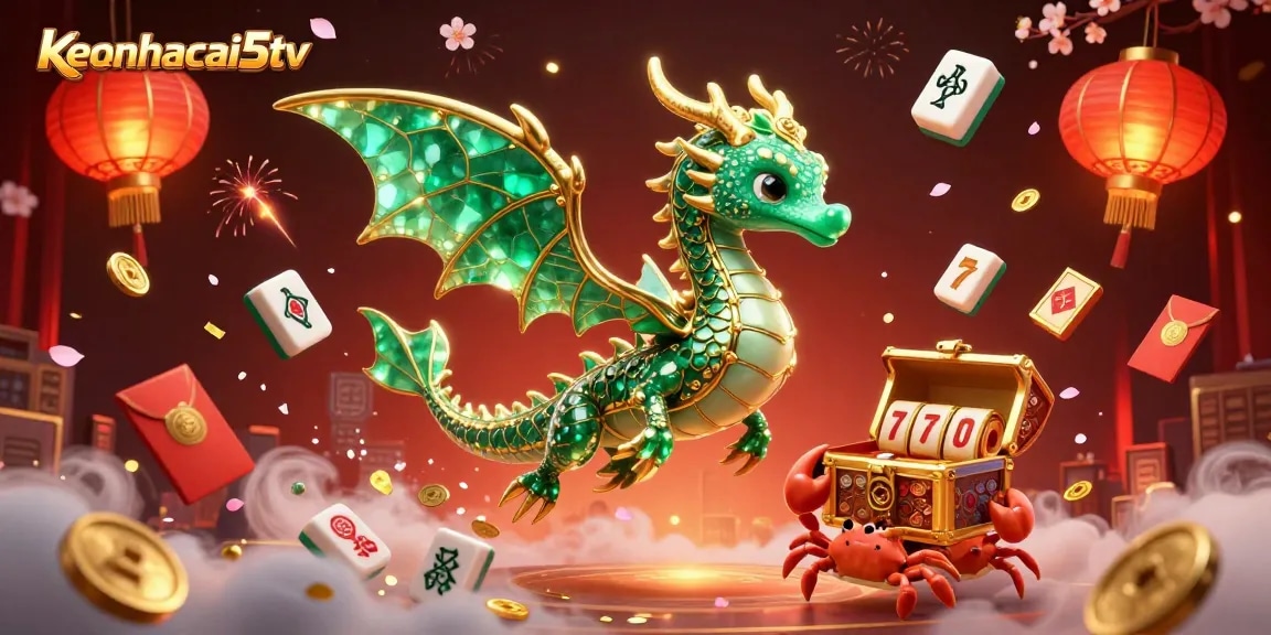 Experience thrilling moments with keonhacai5tv through our vibrant 3D casino scene showcasing dynamic gambling elements.