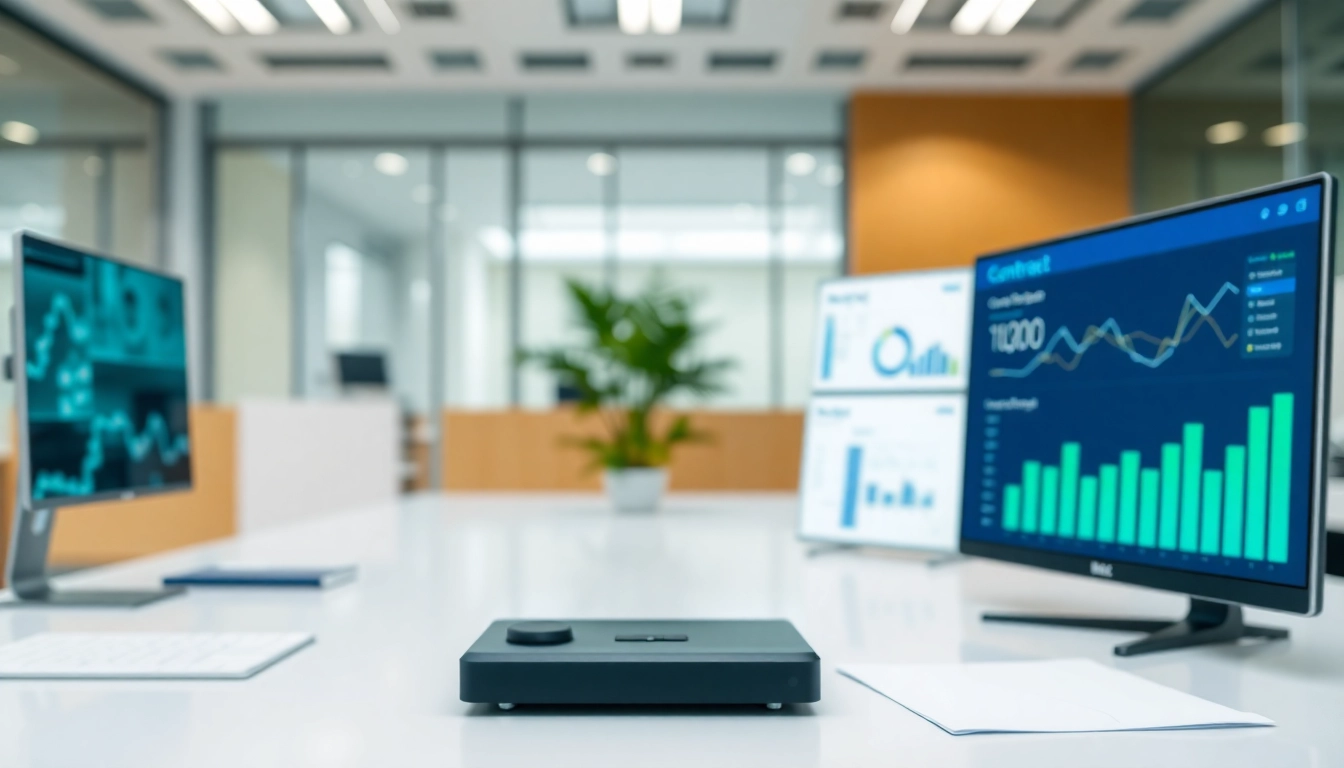 Visualize Contract Management interface with analytics, showcasing smooth usability and business professionalism.