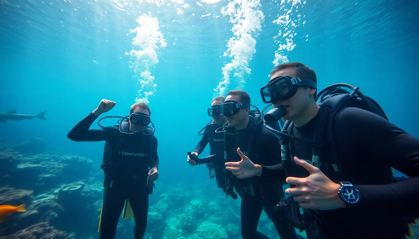 SSI Spezialkurse: Professionelle Taucher in einem Unterwassertraining mit lebendigen Korallenriffen.
