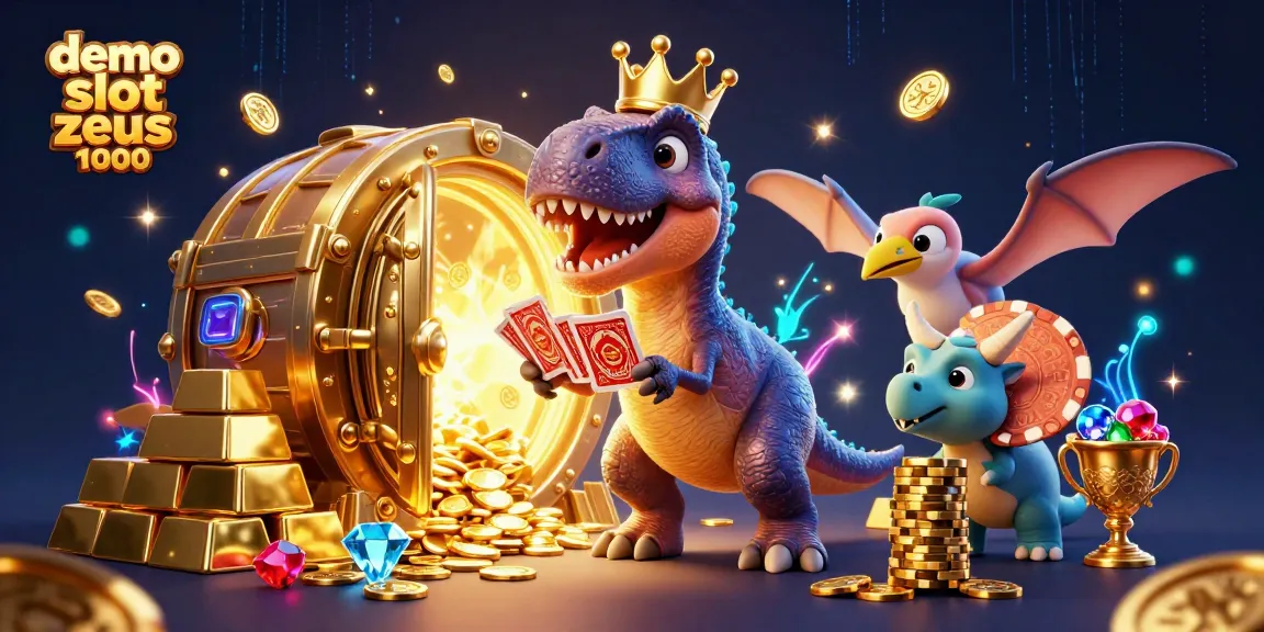 Spin to win big in demo slot zeus 1000 with roaring T-Rex and treasure galore!