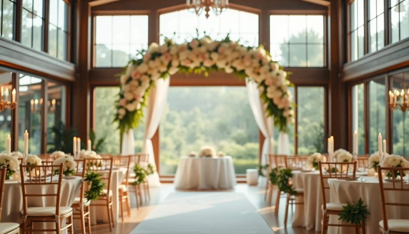 Captivating Wedding Event Space Jacksonville featuring floral decor and warm lighting.