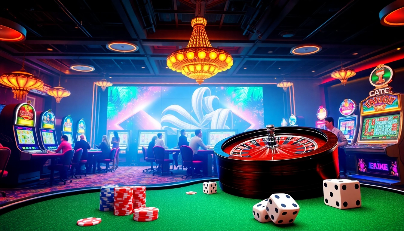 The vibrant casino scene embodies KJC AC 3, showcasing thrilling gambling activities.