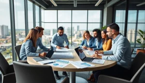 Engaged financial advisors collaborating on investment management San Antonio strategies in a modern office.