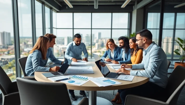 Engaged financial advisors collaborating on investment management San Antonio strategies in a modern office.