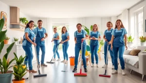 Cleaning Service team actively organizing and cleaning a home to ensure a spotless environment.