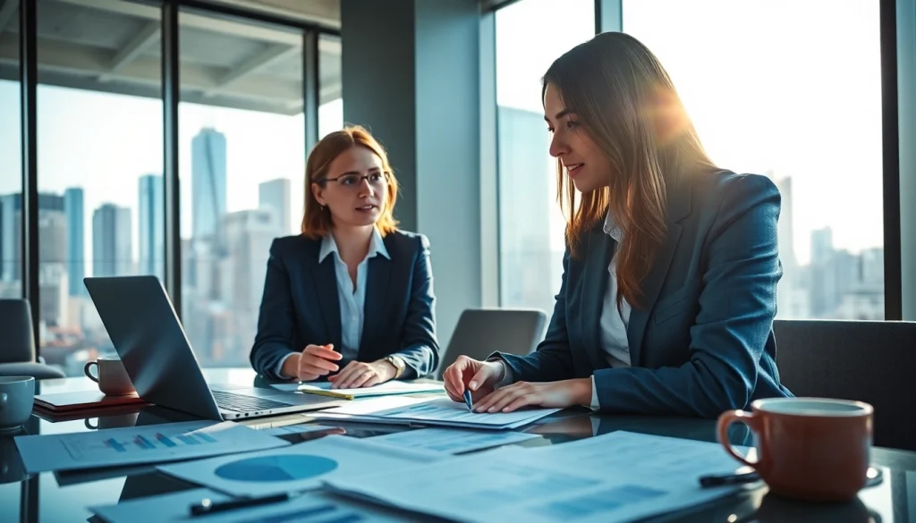 카드깡에 대한 논의를 하는 현대적인 사무실의 전문가 모습