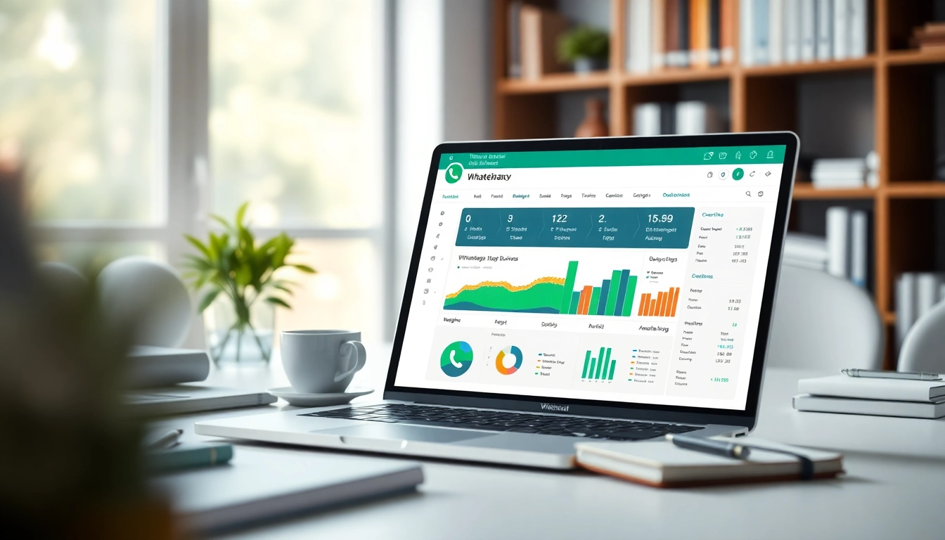 Enhance customer engagement with WhatsApp Business CRM dashboard in a modern workspace.
