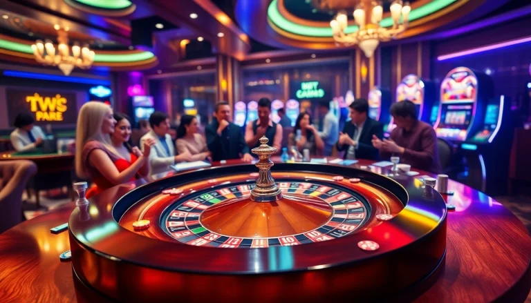 GO8 players strategizing at a thrilling roulette table in a luxurious casino setting.