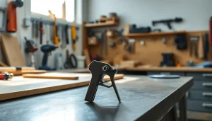 Wot trigger showcased with precision craftsmanship in a brightly lit workshop.