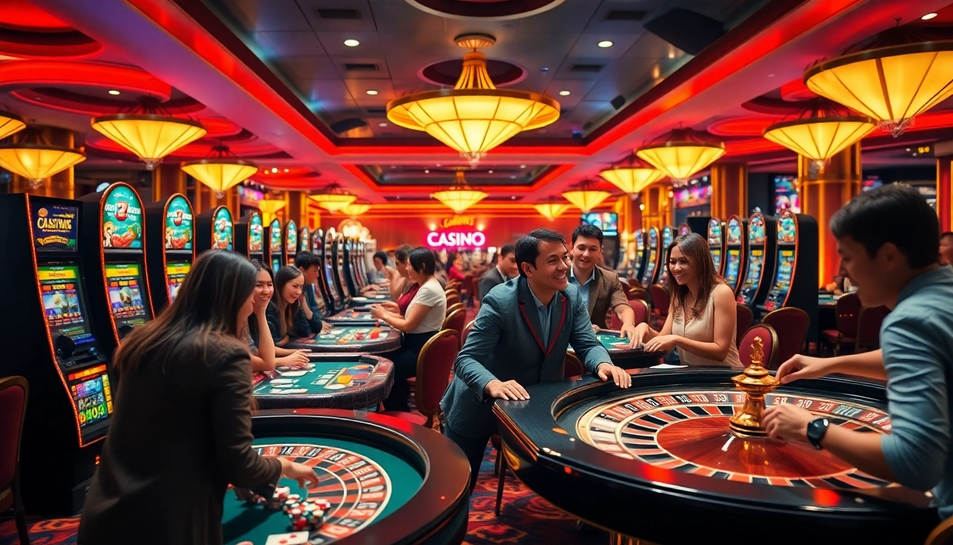 Players enjoying their time at https://www.6rwin33.com/ casino, engaged in thrilling games of chance.