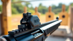 The Wot trigger showcased on a firearm, highlighting its design and metallic quality.