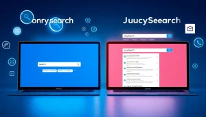 Visual comparison of OnlySearch vs JuicySearch features highlighting user interface and functionality.