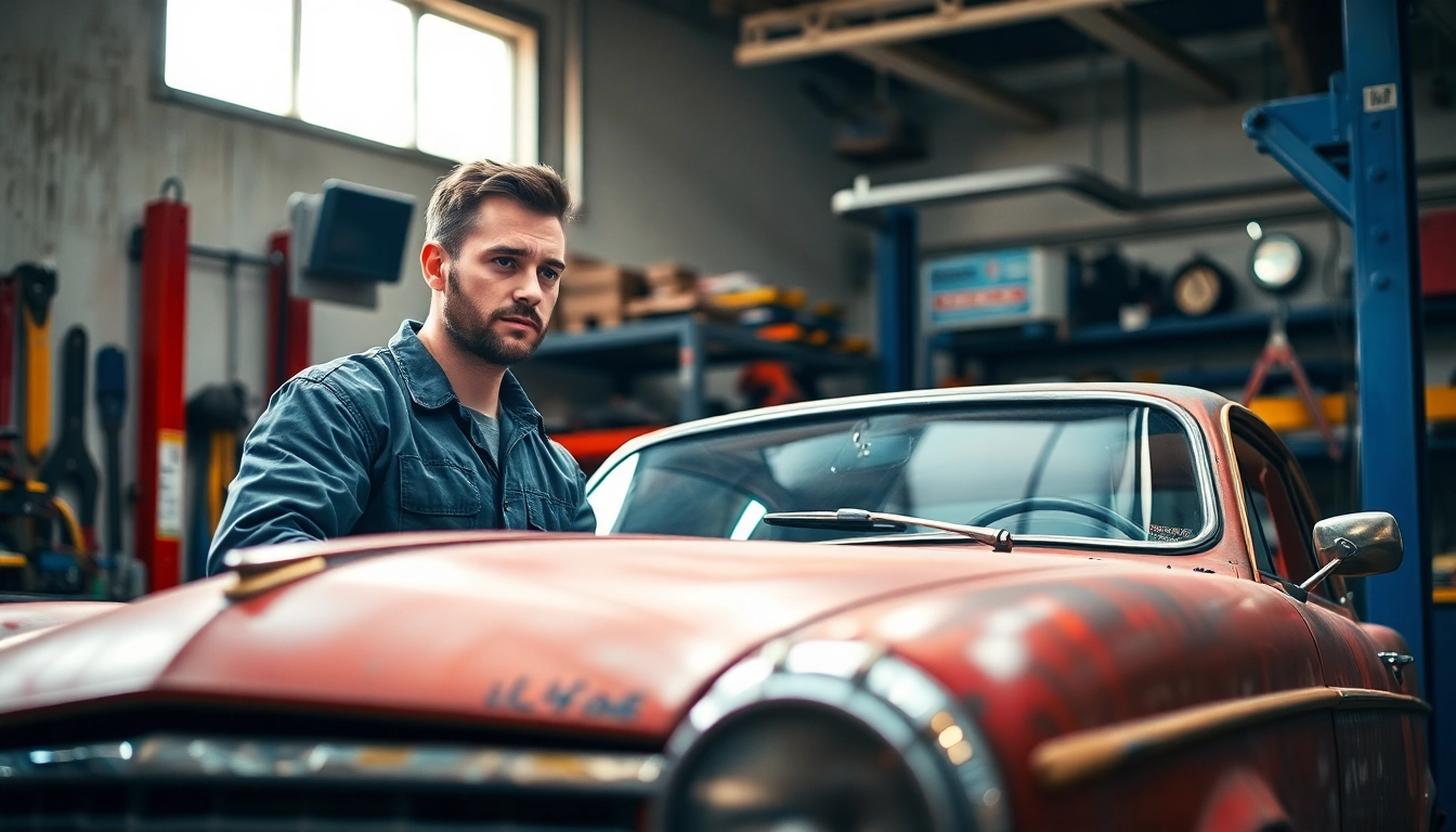 Identify the best extended auto warranty for older vehicles with a mechanic examining a car.