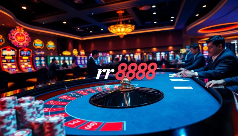 Players engage with iridescent roulette at a casino, evoking the thrill of rr888 gaming.