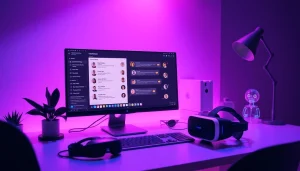 Engaging NSFW AI chatbots portrayed in a modern digital workspace, showcasing innovative technology.