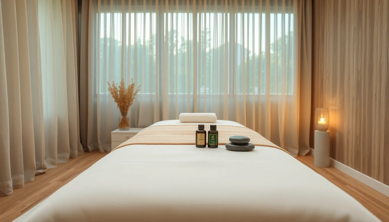 편안함을 제공하는 고요한 환경을 보여주는 하남마사지 치료실.